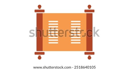 Torah scroll icon isolated on white background.