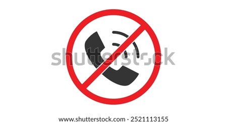 No Phone Calls vector illustration. A flat illustration design of No Phone Calls icon on a white background.