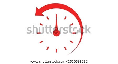 Time backward icon on a white background. Isolated time backward symbol with flat style.