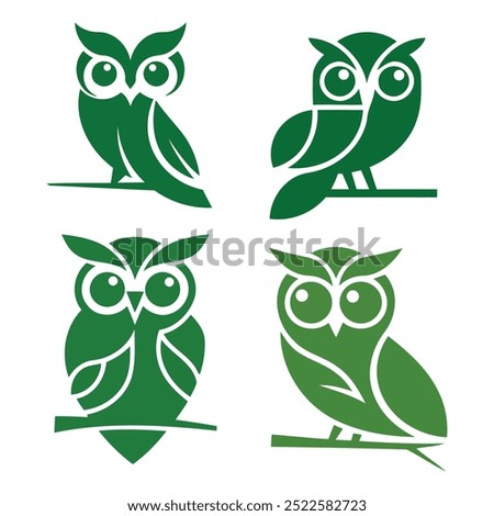 vector owl logo design with white background