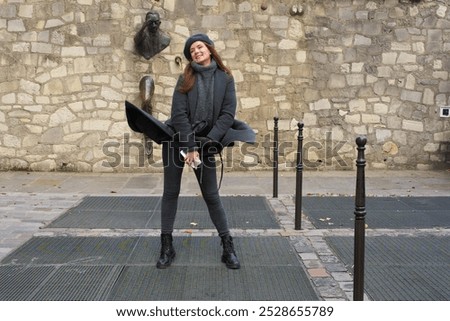 Similar – Image, Stock Photo Laughing woman in Paris