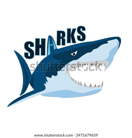 Logo Shark Vector Art Illustration