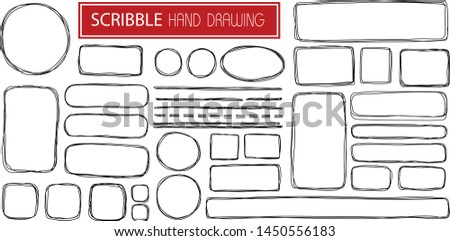 Hand drawn scribble symbols isolated on white