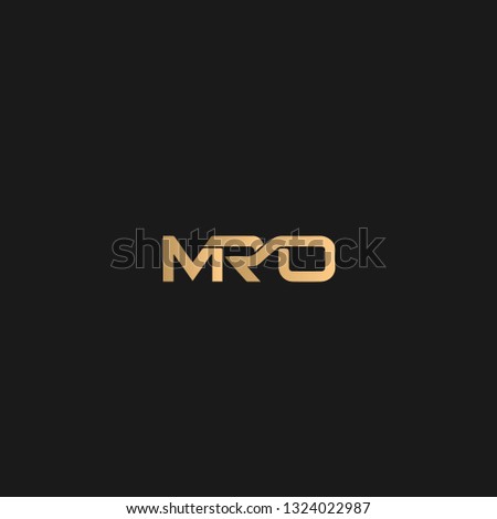 MRO logo vector. Golden initial logo on black background
