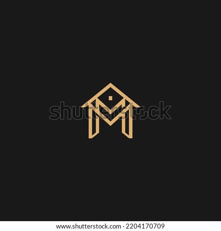 MM Linked Logo for business and company identity. Creative Letter MM Logo Vector MM Home icon 