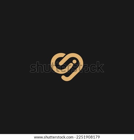 letter CD Logo Design Vector Template, CD Heart Icon
