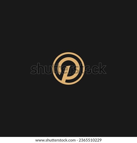 Modern and P logo design, P circle icon,
