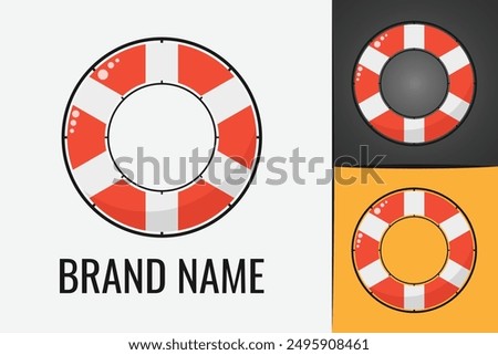 Lifesaver logo. Sea Lifeguard buoy logotype. Lifebuoy buoy ring logo.  Life saver guard. Safety symbol