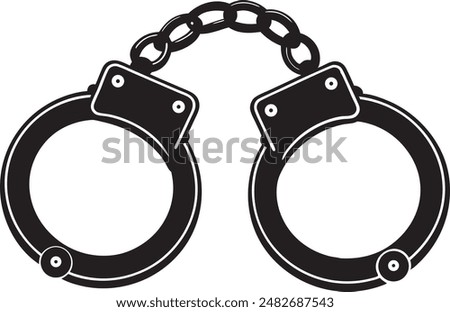 handcuffs black silhouette, white background