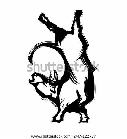 vector drawing of a bull. abstraction. logo