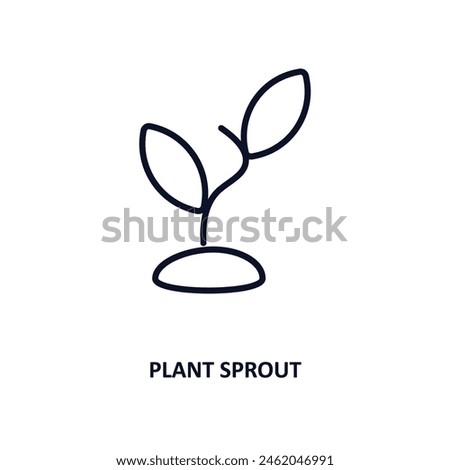 plant sprout outline icon. Thin line icon from agriculture farming and gardening collection. Editable vector isolated on white background