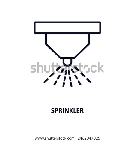 sprinkler outline icon. Thin line icon from agriculture farming and gardening collection. Editable vector isolated on white background