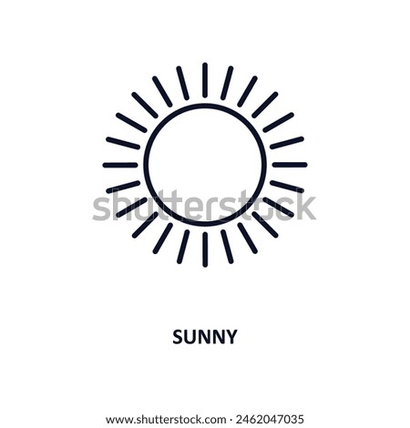 sunny outline icon. Thin line icon from agriculture farming and gardening collection. Editable vector isolated on white background