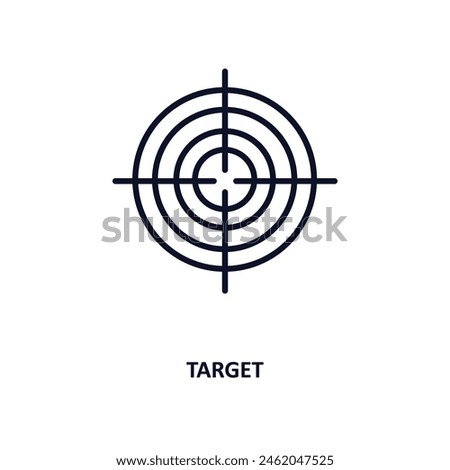 target outline icon. Thin line icon from army and war collection. Editable vector isolated on white background