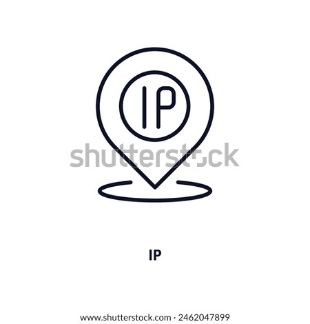 ip outline icon.  Thin line icon from artificial intelligence collection. Editable vector isolated on white background