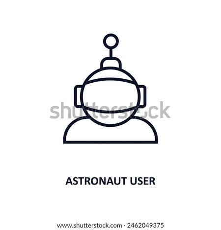 astronaut user outline icon.  Thin line icon from astronomy collection. Editable vector isolated on white background