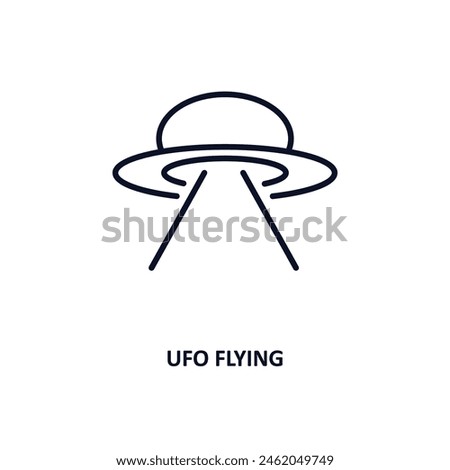 ufo flying outline icon.  Thin line icon from astronomy collection. Editable vector isolated on white background