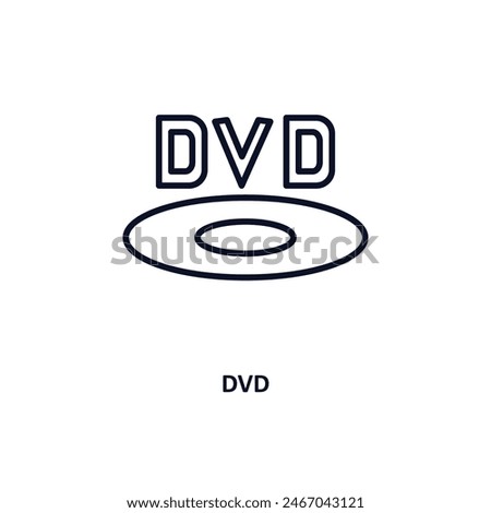 dvd logo outline icon.  Thin line icon from cinema collection. Editable vector isolated on white background