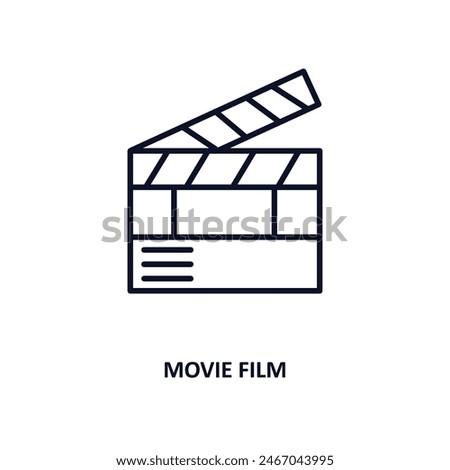 movie film outline icon.  Thin line icon from cinema collection. Editable vector isolated on white background