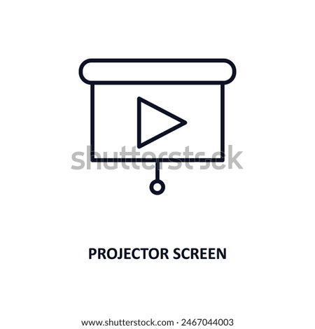 projector screen outline icon.  Thin line icon from cinema collection. Editable vector isolated on white background