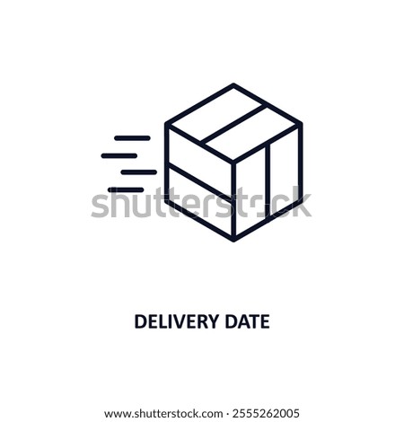 delivery date outline icon.  Thin line icon from delivery and logistic collection. Editable vector isolated on white background