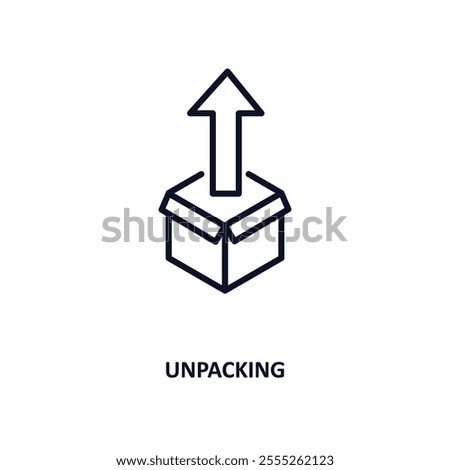 unpacking outline icon.  Thin line icon from delivery and logistic collection. Editable vector isolated on white background