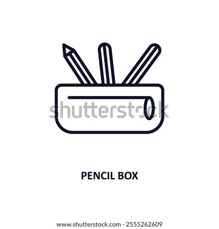 pencil box outline icon.  Thin line icon from e learning and education collection. Editable vector isolated on white background