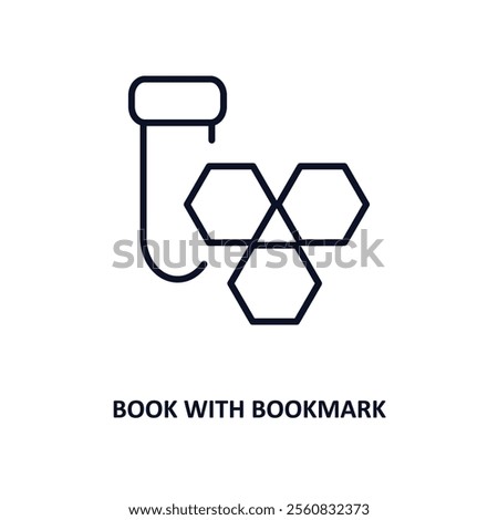 book with bookmark outline icon.  Thin line icon from education collection. Editable vector isolated on white background