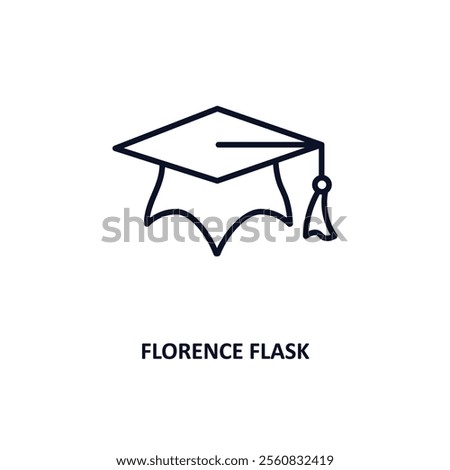 florence flask outline icon.  Thin line icon from education collection. Editable vector isolated on white background