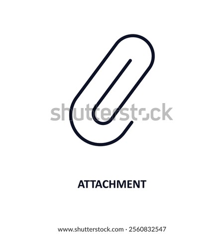 attachment outline icon.  Thin line icon from education collection. Editable vector isolated on white background