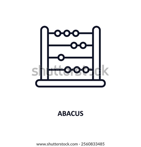 abacus outline icon.  Thin line icon from education collection. Editable vector isolated on white background