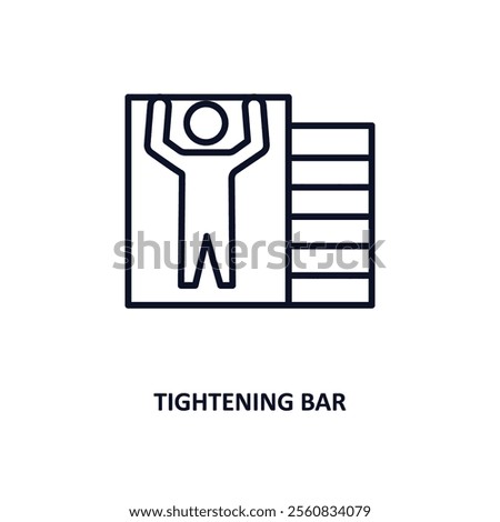 tightening bar outline icon.  Thin line icon from gym and fitness collection. Editable vector isolated on white background