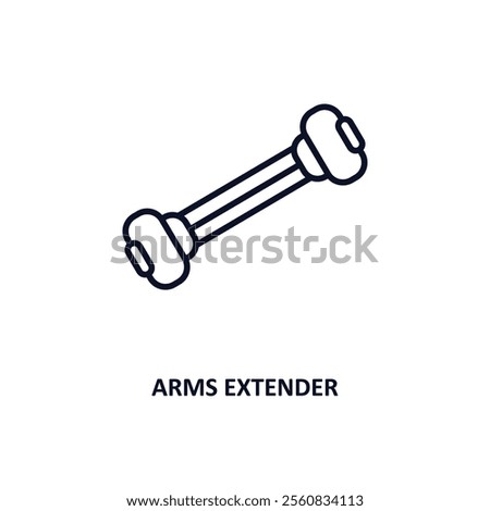 arms extender outline icon.  Thin line icon from gym and fitness collection. Editable vector isolated on white background