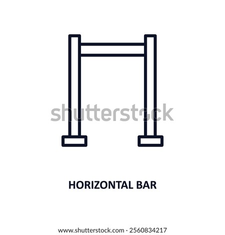 horizontal bar outline icon.  Thin line icon from gym and fitness collection. Editable vector isolated on white background