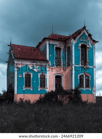 Similar – Image, Stock Photo In an old abandoned school, the photoline watched the fading light and decided to leave the building again.