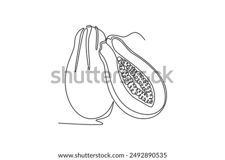 Fruits concept. Single line draw design vector graphic illustration.