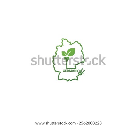 Eco-friendly Germany map symbolizing renewable energy and sustainability for green projects and initiatives.