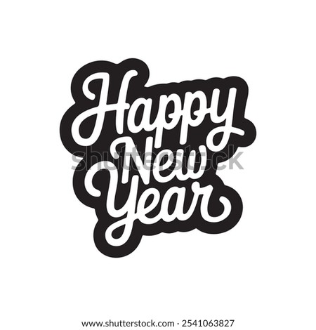 happy new year typography vector arts and design