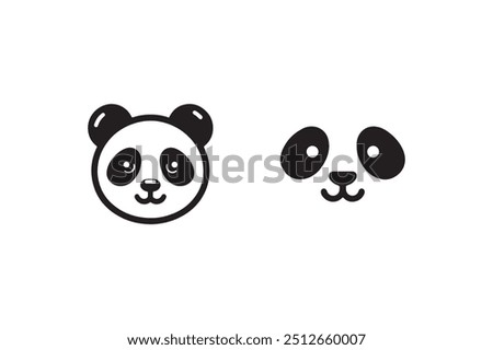 Panda face silhouette vector illustration