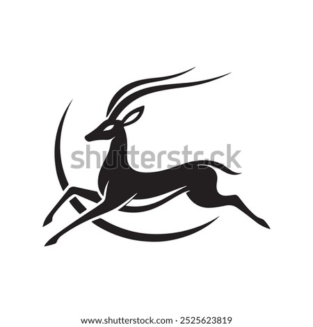 Creative Gazelle Logo Vector Silhouette