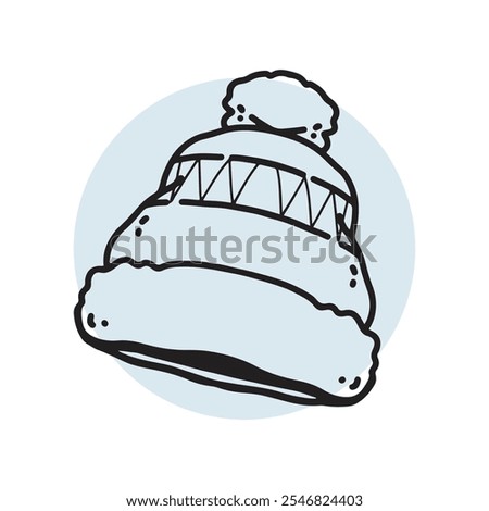 winter hat icon doodle line vector