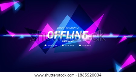 modern twitch background screensaver offline stream gaming background with neon pink and cyan color glowing triangle shape