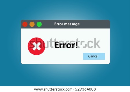 Window operating system error warning. Illustration on white isolated background.