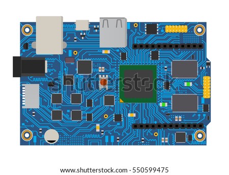 DIY electronic mega board with a micro-controller, LEDs, connectors, and other electronic components, to form the basic of smart home, robotic, and many other projects related to electronics.