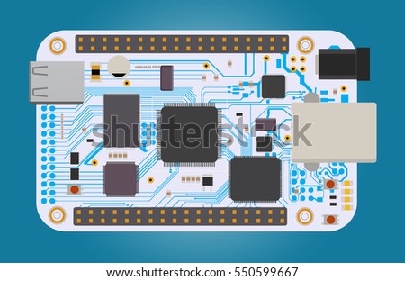 DIY electronic mega board with a micro-controller, LEDs, connectors, and other electronic components, to form the basic of smart home, robotic, and many other projects related to electronics.