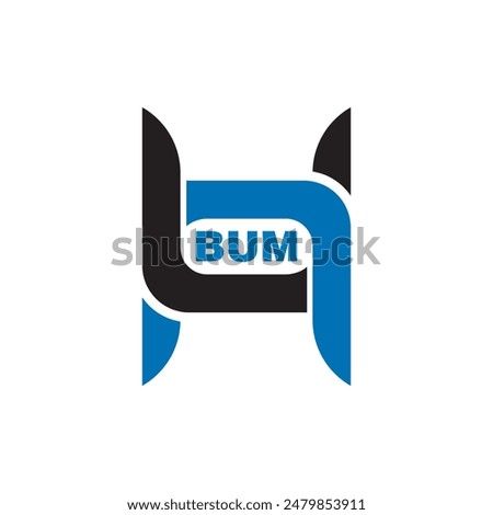 BUM letter logo design on white background. BUM logo. BUM creative initials letter Monogram logo icon concept. BUM letter design