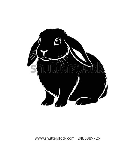 Holland Lop Silhouette Vector Design EPS