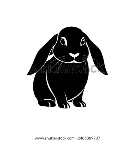 Holland Lop Silhouette Vector Design EPS