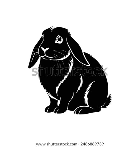Holland Lop Silhouette Vector Design EPS