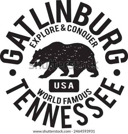 Gatlinburg Tennessee black bear t - shirt design 